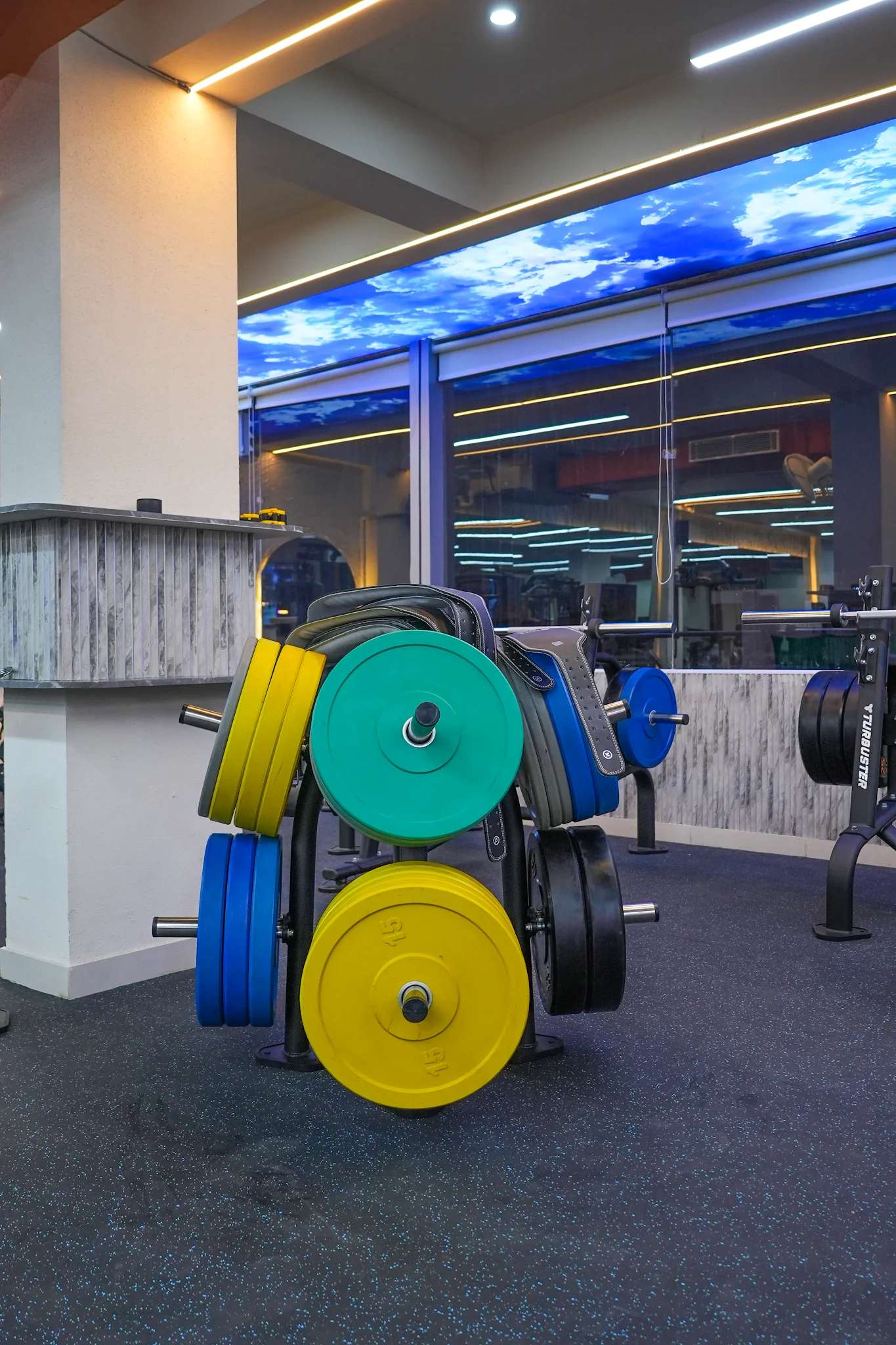 Colourful Olympic weight plates